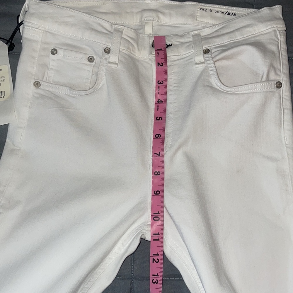 RAG & BONE Bright White Crop Flare Stretch Jeans size 30 Style # W15940545BWH - Picture 13 of 16
